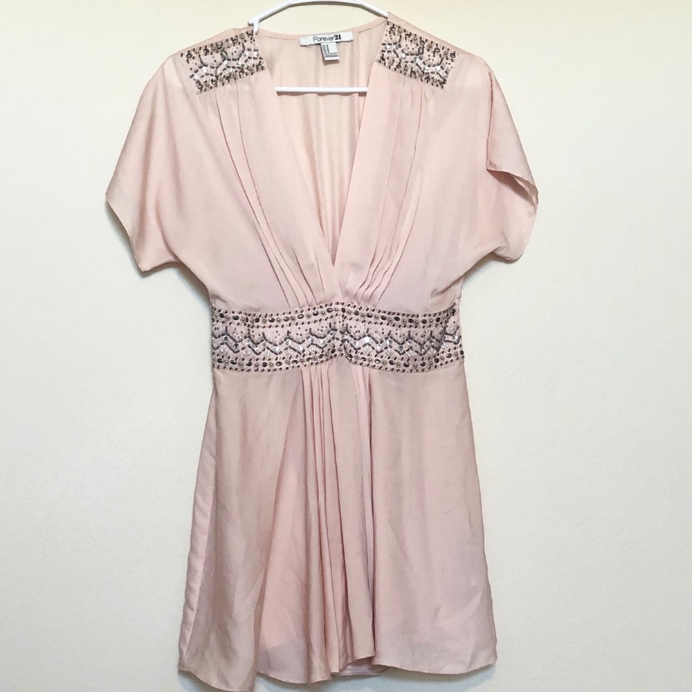 Blush Pink Beaded Tunic